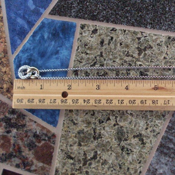 Retired David Yurman  Belmont Curb Necklace- 18K/925 - Adjustable DY Chain - Picture 7 of 12